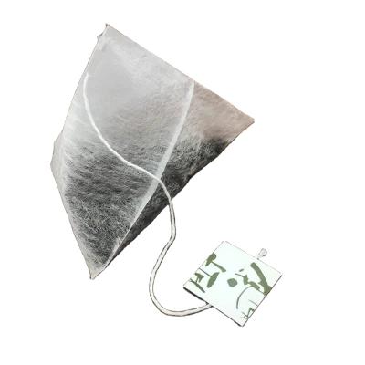 China 5.8x7cm Disposable Corn Fiber Triangle Tea Bag With Square Shape Label Size 2x2cm for sale