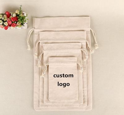 China Heavy Duty Handled Wholesale Organic Cotton Canvas Fabric Drawstring Muslin Bag for sale