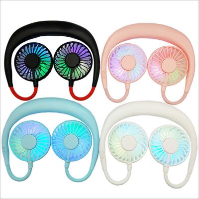 China 2022 Mini Size Portable Hot Sale High Quality Cheap Price Led Free Lazy Fan Mini Neck Cooler Portable Hand Neck Rechargeable Hanging Fan for sale