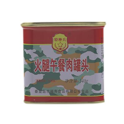 China Hot Selling Wholesale Portable Canned Food 340g Mre Canned Pork Canned Luncheon Meat for sale