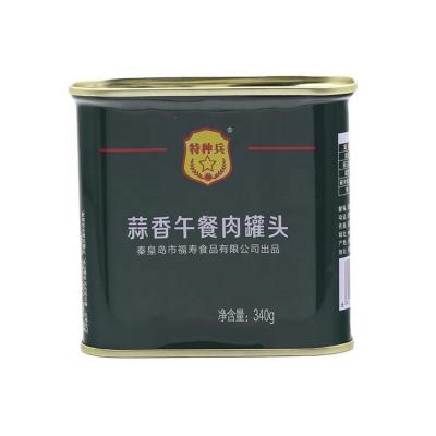 China Wholesale Canned 340g Canned Pork Ham Mre Meal Emergency Food Rations Pork Luncheon Meat for sale