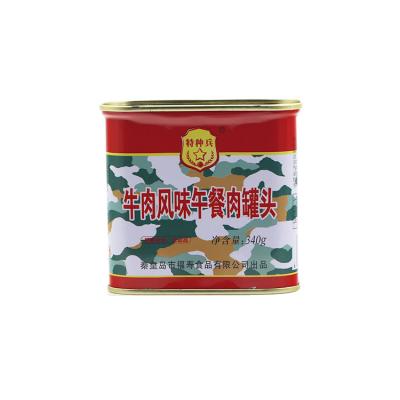 China Premium Quality 340g Canned Portable Canned Food Canned Mre Military Corned Beef Luncheon Meat for sale