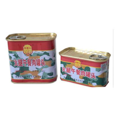 China Wholesale Canned Food 340g Low Calorie Canned Meat Relief Canned Food Rations Holiday Luncheon Meat for sale