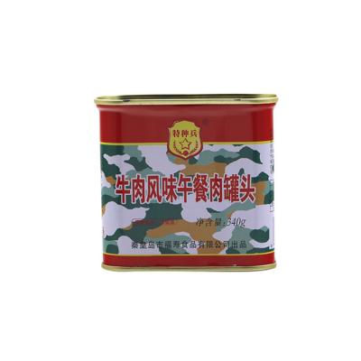 China 340g Canned Beef Relief Food Rations Wholesale Canned Beef Luncheon Meat Corned Beef For Breakfast for sale