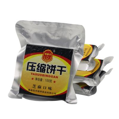 China Low Fat Rescue Ration Shelf Life 20 Years Sesame Flavor Long Travel Compressed Biscuits Ration Food Army Military Food for sale