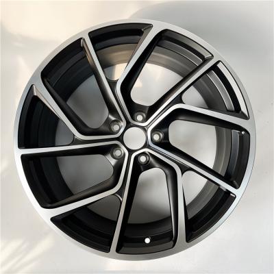 China 19 Inch Luxury Black Machined Car Alloy Wheel Rims Five Double Spoke Forged Wheels Rim for sale