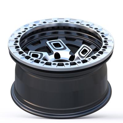 China Aluminum6061-T6 BLACK 17 INCH 5*127 off-road forged wheel with beadlock China factory cheapest price hot selling alloy wheel rim for sale