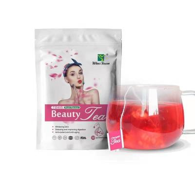 China Loose Tea Skin Smoothing Whiten Tea Glow Custom Herbal Spot Beauty Detox Clearing Illuminating Skin Whitening Tea For Ladies for sale