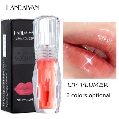 China Handaiyan lip plumper lip maxmizer waterproof mint lip plumpy volume moisturize plumper with 3D Crystal Jelly Color Toot lip gloss for sale