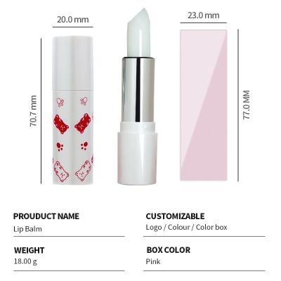 China Wholesale Waterproof Round Magic Color Changing Natural Holder Moisturizing Cute Organic Vegan Lip Balm Custom Private Label for sale