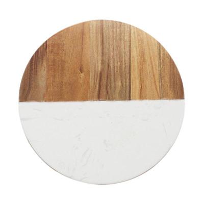 China New Disposable Customized Design Hot Selling Round Marble And Wooden Cheese Board for sale