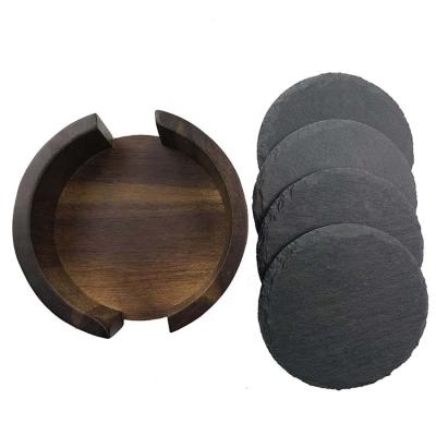 China Viable New Arrive Cheap Price Wine Cup Slate Coaster For Promotional Gifts for sale