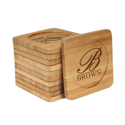 China 2021 Newest Fashion Viable Direct Square Factory Bamboo Coaster For Drinks for sale