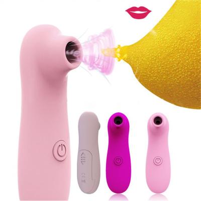 China Rechargeable Silicone Vibrator 10 Frequency Vibrating Stick Sucking and Licking Vaginal Massage Stick Vibrator Adult Interesting Product for sale