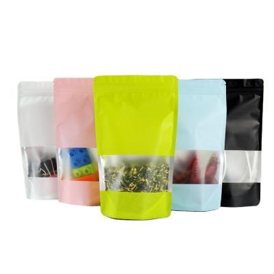 China Custom design BIODEGRADABLE printed matte zip lock bag stand up front transparent mylar pouch bags for sale