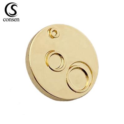 China High quality workmanship custom gold plated sewing leg button viable logo raise metal for coat for sale