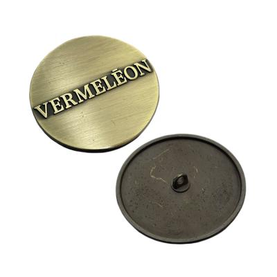 China Sustainable Oil Covered Pad Custom Brushed Antique Brass Metal Leg Button For Clothes for sale