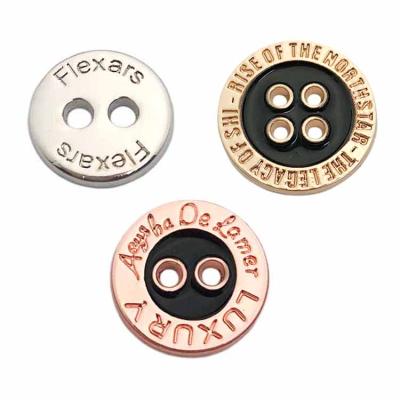 China Custom Logo Usable Standardizer Sewing Rose Gold Metal Hole Button For Shirt for sale