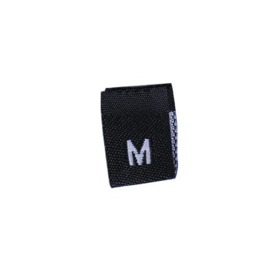 China Washable Individual Fit S/M M/L Garment Apparel Size Label , Black Cloth Labels Label for sale