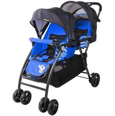 China European Wholesale Polyester Infant Trolley Foldable Double 3 in 1 Twin Baby Stroller for sale