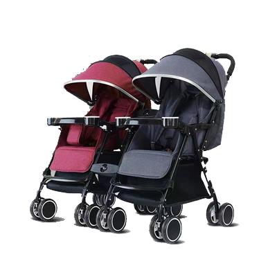 China Polyester New Design Separable Baby Carriage Twin Twin Baby Stroller Double Stroller for sale