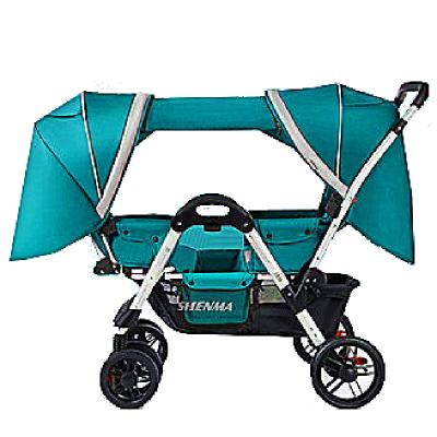 China Polyester twin baby stroller manufacturer kids tricycle front and rear seats doble kids tricycle for twins for sale