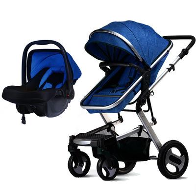 China Polyester fast shipping door to door luxury baby stroller 3 in 1 two way high china stroller baby pram china for sale