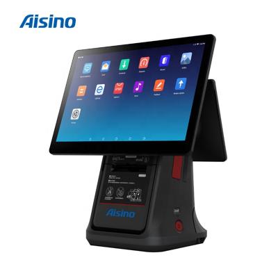 China Android Double Screen Wifi Showing POS Restaurant System 6 Digit Pin Offline POS Machine 2GB RAM 2GB RAM for sale