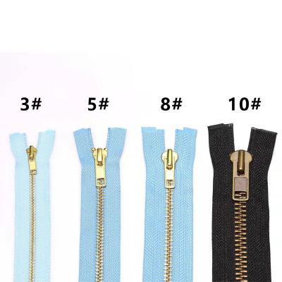 China Wholesale 3# 5# 8# Auto Lock Close End Long Chain Metal Zipper Custom Open End Zippers For Handbags Clothes Shoes for sale