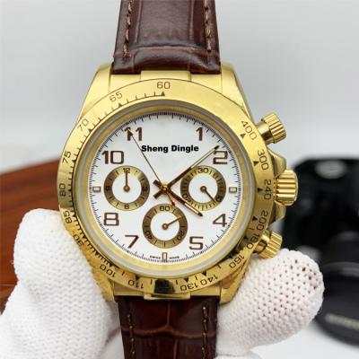 China Power Reserve 932 Power Dial Custom Logo Luxury White Leather Band Stainless Steel Automatic Mechanical Gold Case Watch for sale