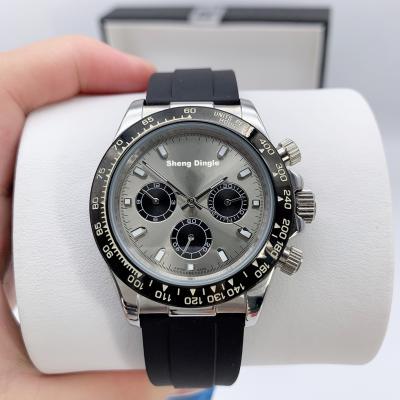 China Fashion Black Gray Silver Dial Case Power Reserve 839 Elastic Band Bezel Waterproof Luxury Mechanical Watch for sale