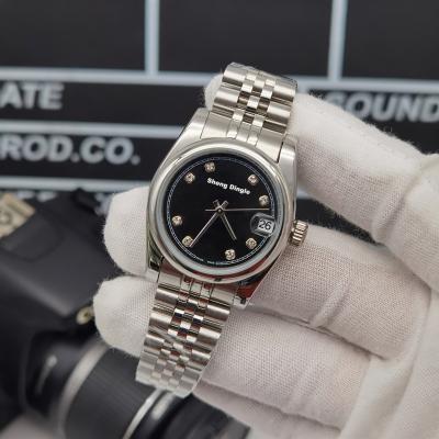 China Automatic Classic Lady Silver Dial Diamond Scale Silver Date 673 Lady Mechanical Watch for sale