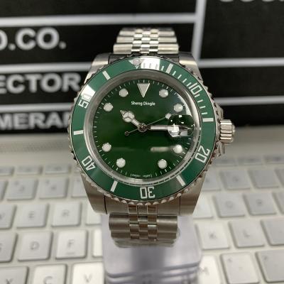 China Automatic Classic Silver Green Ceramic Case 316L Luxury Sports Infinity Buckle Date 560 Mechanical Watch for sale