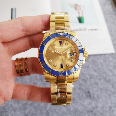 China Automatic Case Blue Luxury Dive Blue Diamond Scale Infinity Gold Bezel Buckle Date 236 Mechanical Watch for sale