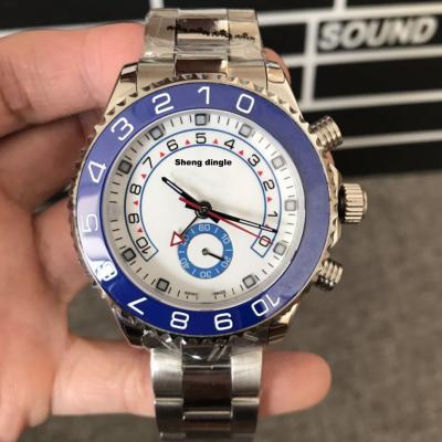 China 2813 Movements YACHT Automatic Blue Ceramic White Dial Bezel Ceramic Blue Dial 2813 Movement Mechanical Watch for sale