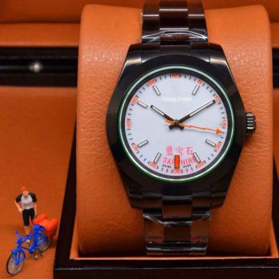 China 2813 movement date 321 fashion case dial black white orange hand lightning automatic luxury mechanical watch for sale