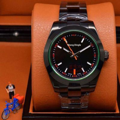 China Luxury Automatic Hand 2813 Black Orange Movement Lightning Case Date 320 Mechanical Watch for sale