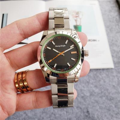 China Custom Logo Luxury Silver Black Orange Fashion Automatic Date Classic Lightning Hand Dial Case Mechanical Mechanical Watch for sale