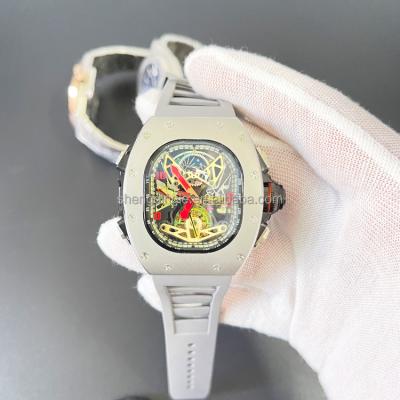 China Date 257 Fashion Silver Bezel 40mm Oyster Case Luxury Silicone Sports Automatic Mechanical Watch for sale