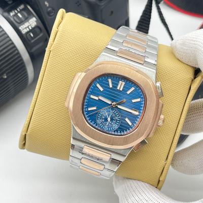 China Luxury Blue Dial Gold Case Oyster Type Diamond Scale Mechanical Watch Automatic Date 40MM Watch for sale