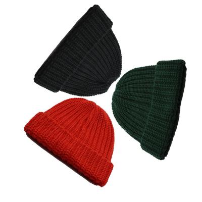 China COMMON Wholesale Coarse knitted Beanie High Quality  Custom Logo Beanie Warm Winter Knit Hat hiphop Swag Watch Hat for sale