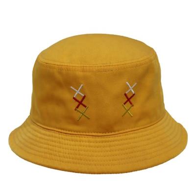 China Sunshade Flat Embroidery Cotton Fisherman Bucket Caps Manufacturer Customized Logo Designed Unisex Garros Sun Bucket Hat for sale