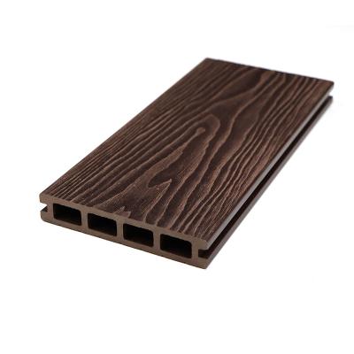 China Eco composite decking grain UV-resistant anti-slip wear-resistant waterproof wood wpc composite decking boards flooring for outdoor garden patio for sale