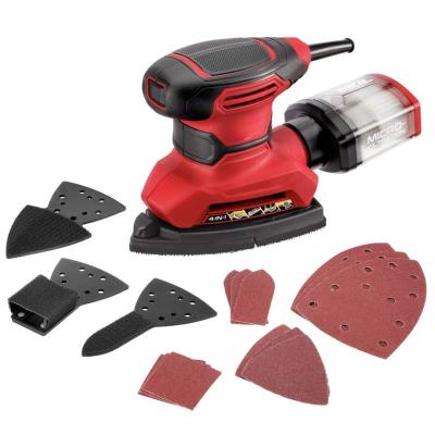 China LED Operate Small Hand Attached Multifunctional Light Sander Electric Power Sander Set Retail With Micro-filter Dust Box for sale