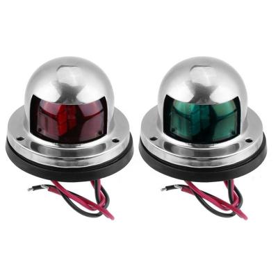 China Marine Hardware Boat Yacht Accessories Automobile Yacht Signal Light Red and Green LED Stainless Steel Marine Navigation Light for Boats Side Light 12V MK066 for sale