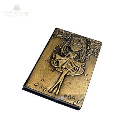 China Custom Leather 3D Relief NOTEBOOKS PU A5 Hard Cover Notebook For Gifts for sale