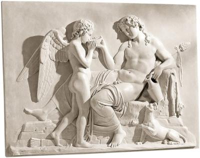 China Europe Marble Sculpture Eros And Ancient Dionysus Frieze High Relief Sculpture Wall Decor for sale