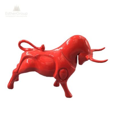 China World Resin Opens Art Supplier Anime Red Bull Figurines For Home Decoration for sale