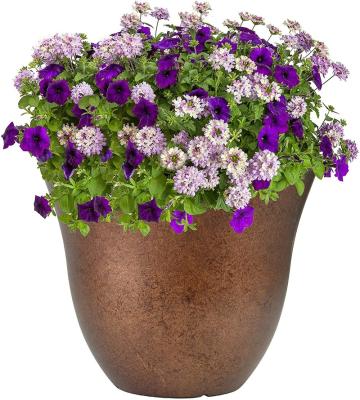 China Wholesale 12 Inch Imitation Ceramic Or Stone Indoor Custom Cheap Colored Small FR Fiberglass Flower Pots For Plants for sale