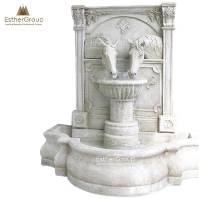 China Modern Outdoor Decor Garden Waterfall Wall Fountain with Horse Head for sale